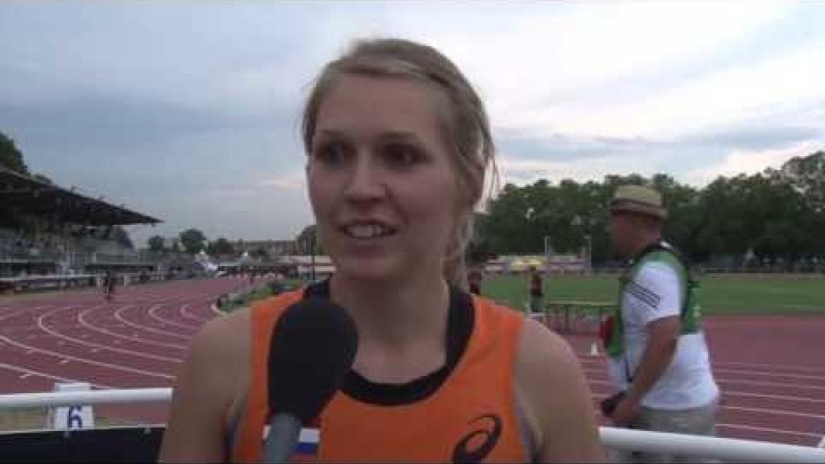 Interview: Iris Pruysen - gold in long jump T44 - 2013 IPC Athletics World Championships Lyon