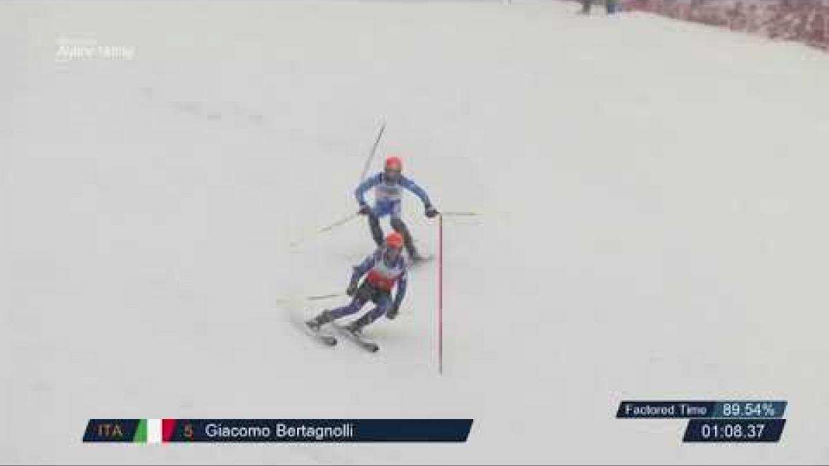 Giacomo Bertagnolli and guide Fabrizio Casal | Men&#039;s Slalom VI Run 2