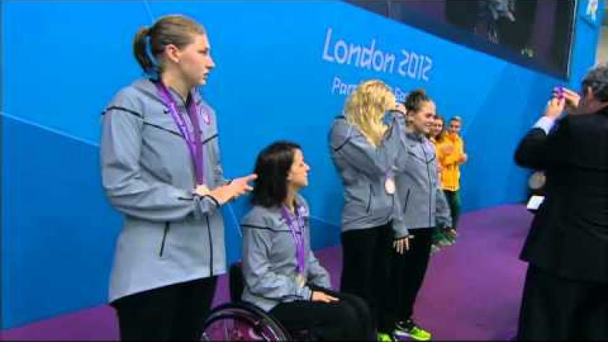 Swimming - Women's 4x100m Freestyle Relay - 34pts Victory Ceremony - London 2012 Paralympic Games